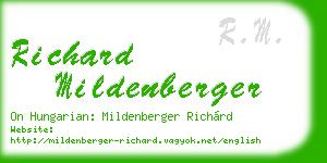 richard mildenberger business card